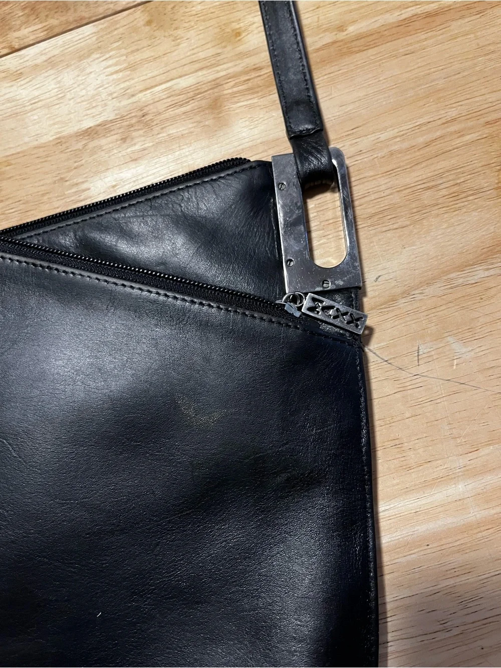 MAX Studio Black Leather Shoulder Bag Minimalist Y2K Purse